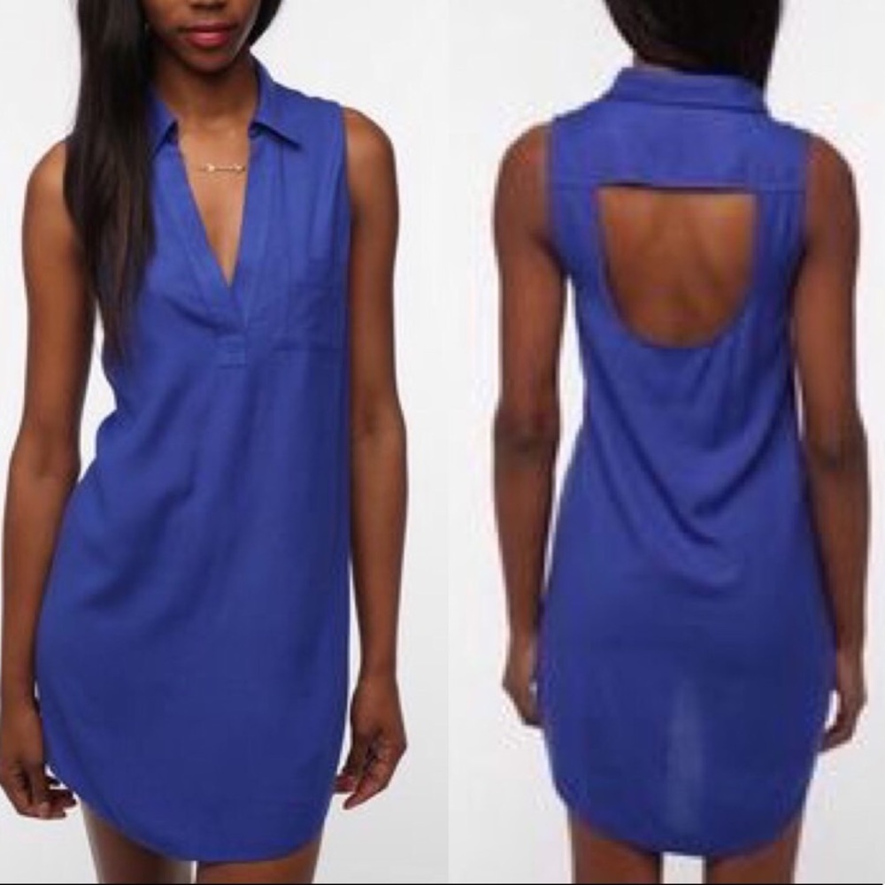 Mini Shirt Dress in Cobalt Blue by Sparkle & Fade